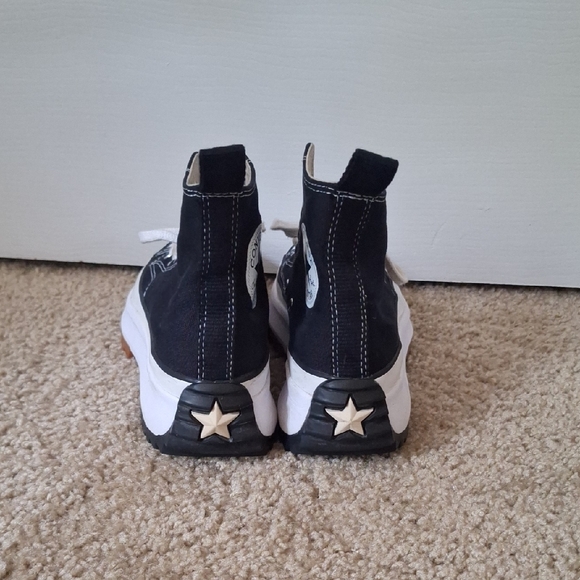 Converse Black and White High-Top Platform Sneakers - Picture 3 of 4